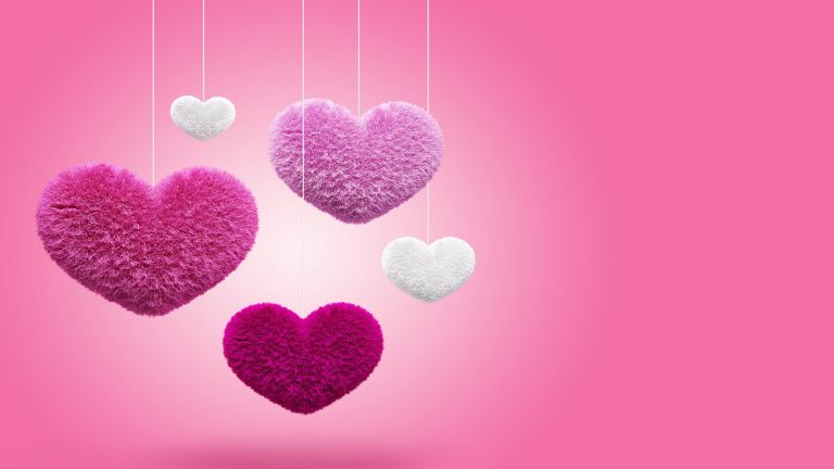 Fluffy Hearts HD Wallpaper